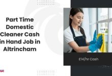 Part Time Domestic Cleaner Cash in Hand Job in Altrincham £14hr Cash Flexible Days