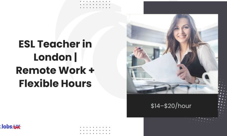 ESL Teacher in London Remote Work + Flexible Hours $14–$20hour