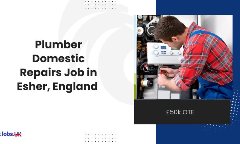 Plumber Domestic Repairs Job in Esher, England – £50k OTE