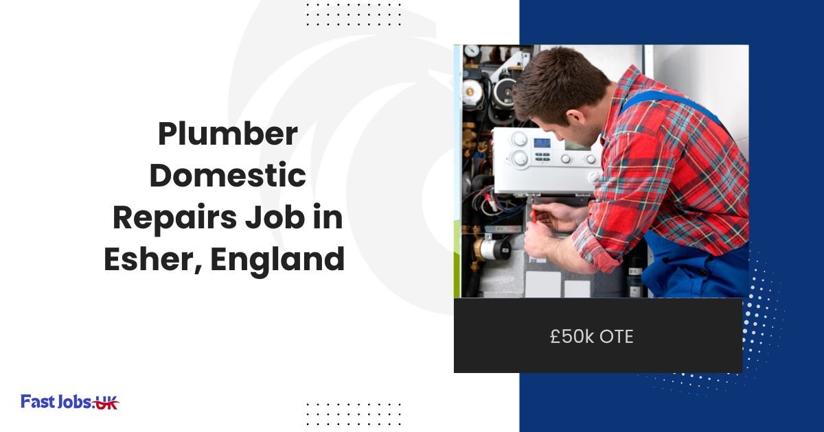 Plumber Domestic Repairs Job in Esher, England – £50k OTE